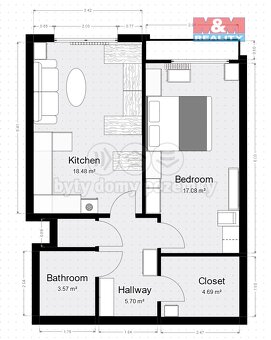 Pronájem bytu 2+kk, 50 m², Zlín, ul. Na Honech I - 11
