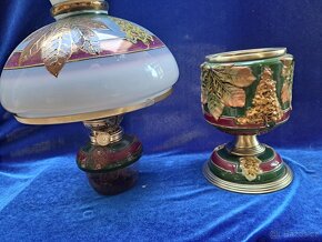 majoliková, petrolejová lampa - 11