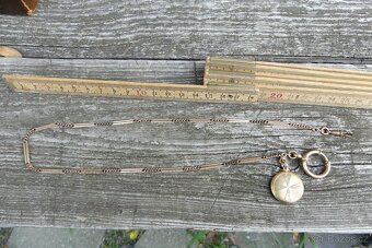 Šatlény, řetízky na hodinky, double, kamej, secesní - 11