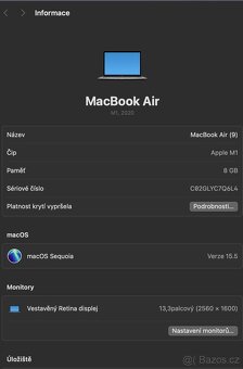 MacBook Air 13” M1 (256 GB SSD) – plně funkční, 12/2021 - 11
