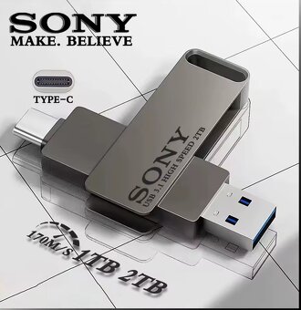 Flash disk 2v1 SONY 1TB, 1024GB USB 3.1+ USB-C otočný, NOVÝ - 11