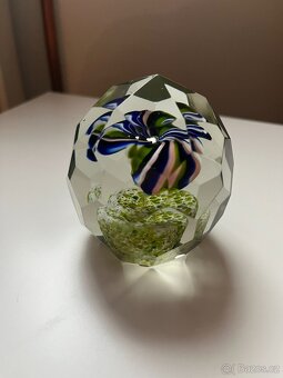 Starožitné krásné těžítko, broušené sklo - 11