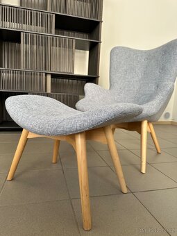 Culty designové křeslo Siderno s podnožkou šedé - 11