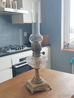 STAROŽITNÁ SECESNÍ PETROLEJOVÁ LAMPA EHRICH & GRAETZ-19.STOL - 11