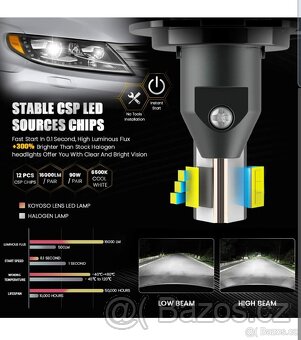 AGPTEK H7 LED žárovka 60W,KOYOSO H7 LED 90W,H11 - 11