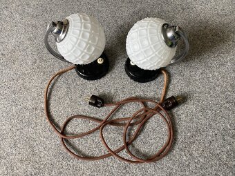 lampa lampička Art deco lampička chrom svítidlo staré - 11