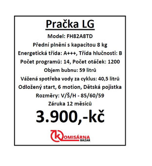 Použitá pračka LG FH82A8TD se zárukou - 11