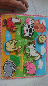 KOMPLET dřevené pro děti 0-4r +2x puzzle Krteček,koníci, ber - 11
