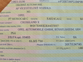 OPEL CROSSLAND X , 1.MAJITEL, KOUPENO V ČR,TOP STAV,  7tis. - 11