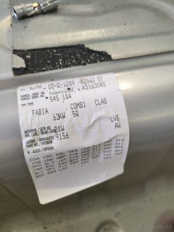 Náhradní díly ze Škoda fabia 2 , 1.4 63kw, 9156 , 2008 - 11