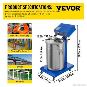 Vevor WX-958 - elektrostatický práškový lakovací stroj - 11