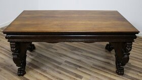 Starožitná řezbovaná pracovna-UNIKÁTNÍ set-6 částí - 11