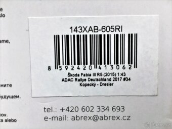 Model ŠKODA Fabia III R5 Rally Deutschland 2017 Abrex 1/43 - 11
