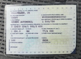 Vw caddy 1.9 tdi , 77kw, 5míst klima,el.okna - 11