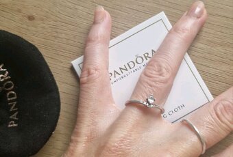 Jako nový dámský stříbrný prsten prstýnek 925 Pandora 56 - 11