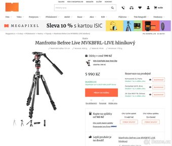 Zánovní video-stativ Manfrotto MVKBFRL-LIVE Befree Live - 11