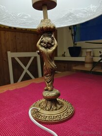 Dvě starožitné mosazné lampy s andělíčky - 11