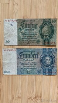 Různé bankovky Reichsmark, rubl, koruny - 11