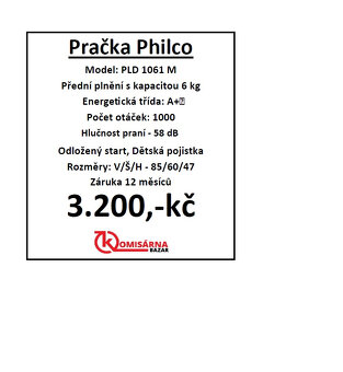 Použitá pračka Philco PLD 1061 M se zárukou - 11