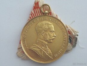 R-U zlatá medaile statečnost Franz Josef 1914 Tapferkeit - 11