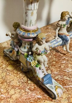 Staré porcelánové stolní zrcadlo Německo - 11
