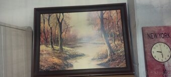 Dekorace, obrazy, zrcadlo v dřevěném rámu cca.110x50 - 11