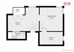 Pronájem bytu 2+1, 47 m², Vimperk, ul. Kostelní - 11