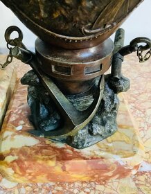 Starožitné Svítící Lodní Hodiny+ Vázy Francie - 11