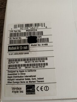 Apple Macbook Air I5 1,8GHz 2017 13,3" 8/128GB - 11