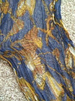 Nový dámský lehký šátek - motiv mořské plody, Indie, viskóza - 11