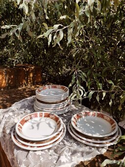 Anglický vintage porcelánový set talířů - 11