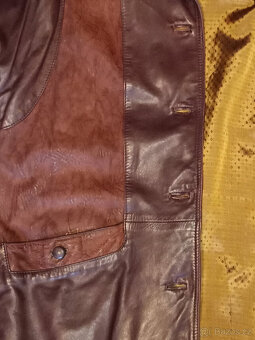 Kožené sako dámské hnědé (vel. cca XL-XXL) - TOP STAV - 11