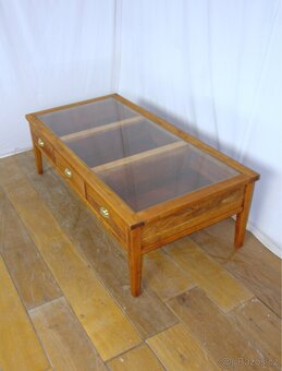 Konferenční stolek dřevo-sklo - 11