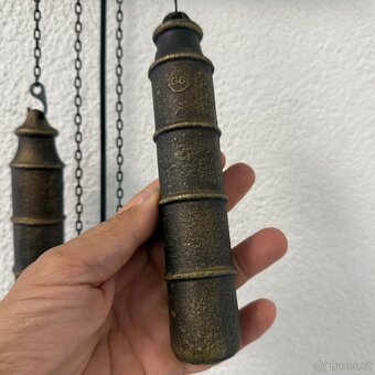 Nástěnné selské hodiny ručně malované na 2 závaží - 11