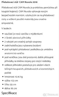 Přebalovací pult s vaničkou cam - 11