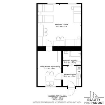 Podnájem vybavené jednotky 2+1, 60m2, Václavská, Brno-Staré  - 11