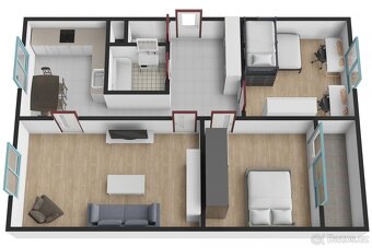 Pronájem bytu 3+1, 68 m2, Nýřany, ulice Nová - 11