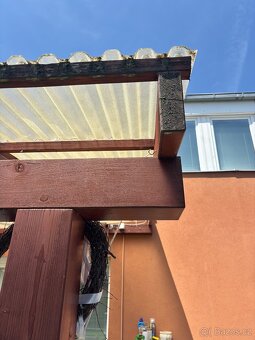 Dveřená pergola-ca.3,7 x 4,1 m, markýza, osvětlení, plachta - 11