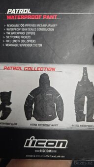 Pánské voděodolné motorkářské kalhoty Icon Patrol černé - 11
