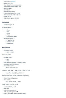 TECHNICS SU-V570 PXS cap. Stereo Integrated Amplifier - 11