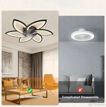 LUSTR BÍLI LED STROPNÍ VENTILÁTOR - 11