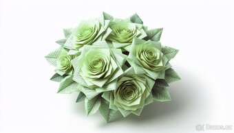 Papírová origami kytice růží - 11