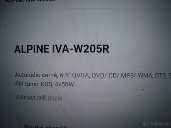 Autorádio Alpine  W 205 R na CD - 11