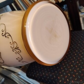 Staré keramické kovové porcelánové vázy malovane - 11