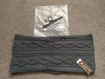 Nové unisex pletené kruhové šály ALPINE PRO - šedá, oranžová - 11