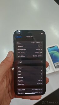 Apple iPhone 12 64GB blue,baterie 90%,skvělý stav,záruka 12m - 11
