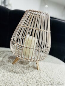 Ratanový svícen Tchibo + svíčka - 11