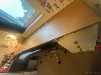 Velký rohový psací stůl od truhláře - 2.2 m - až pro 2 děti - 11