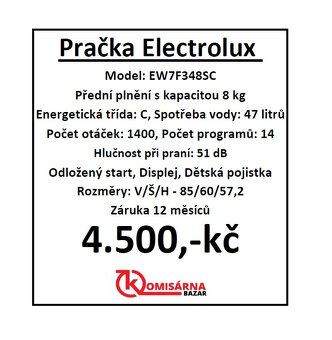 Použitá pračka Electrolux EW7F348 SC se zárukou - 11