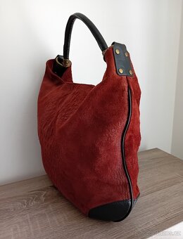 Genuine Leather Italy dámská velká hobo kabelka kožená - 11